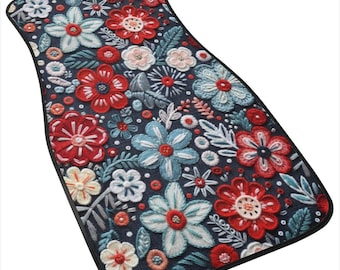 Floral Car Floor Mats, Car Mats Aesthetics, Car Floor Mats For Women, Floor Mats For Car, Boho Car Mats, Car Accessories For Women Boho