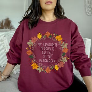 Herbst Sweatshirt, Feministisches Sweatshirt, Feministisches Geschenk, Feministisches Geschenk, Fuck the Patriarchy, Herbstpullover für Frauen, Feministin Bild 4