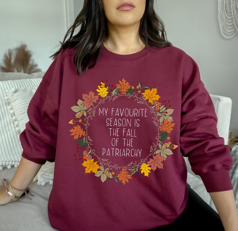 Herbst Sweatshirt, Feministisches Sweatshirt, Feministisches Geschenk, Feministisches Geschenk, Fuck the Patriarchy, Herbstpullover für Frauen, Feministin Bild 4