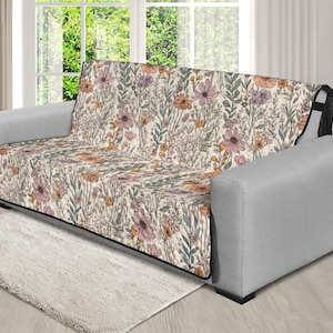 Cottagecore Decor, Meadow Flowers Couch Cover, Couch Cover for 3 Seat ...
