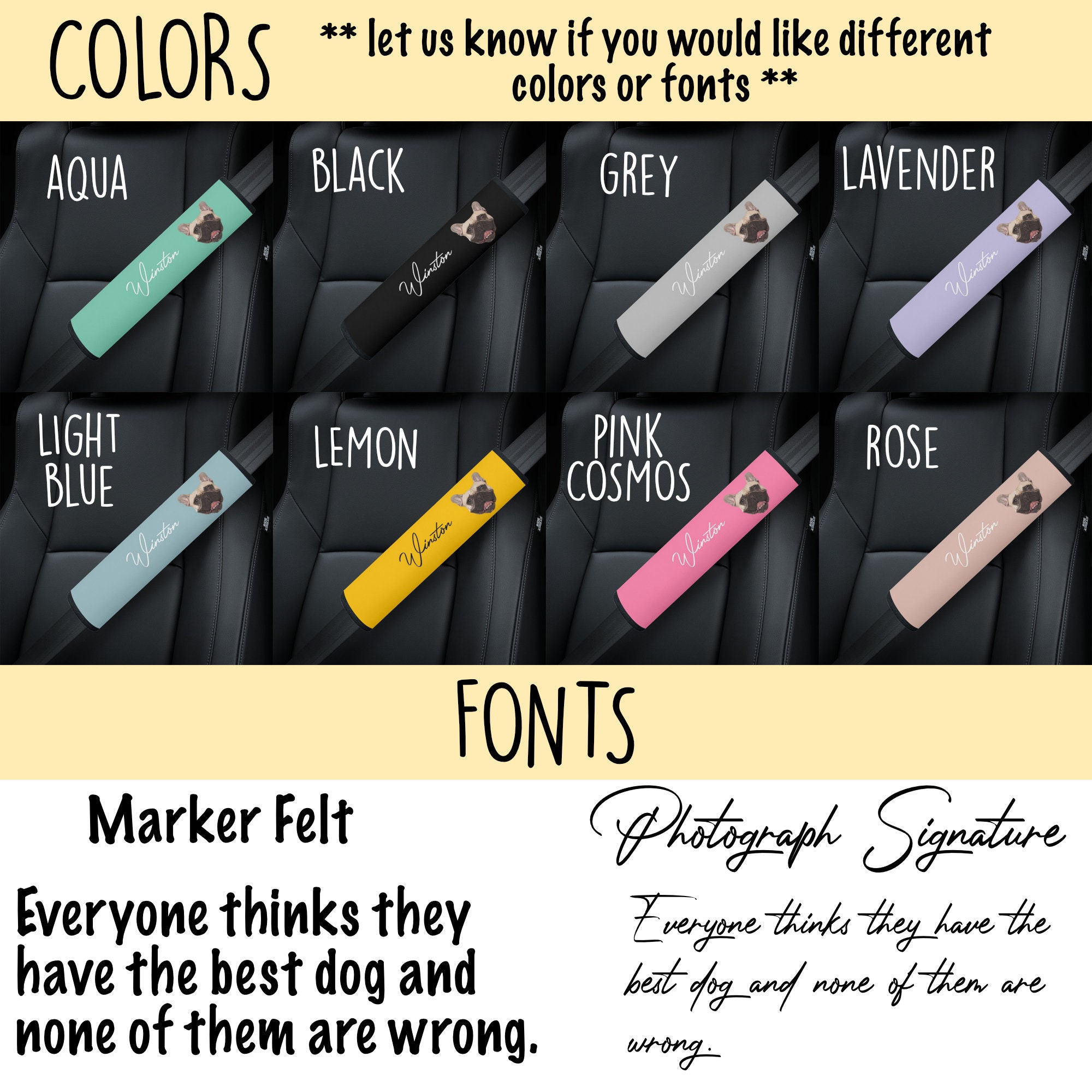 Geschenk für Hundemama, personalisierter Sicherheitsgurtbezug, Geschenk für Hundeliebhaber, Haustier-Erinnerungsgeschenk, personalisiertes Autozubehör, Weihnachtsgeschenk für Hunde