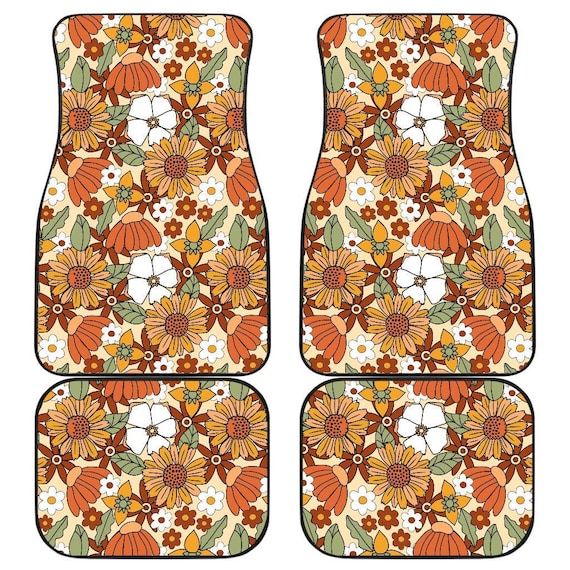 Flower Power Car Floor Mats, Hippie Car Mat, Car Accessories For Women, Stoner Gifts, Retro Car Accessories, Interior Car Decor, Cottagecore