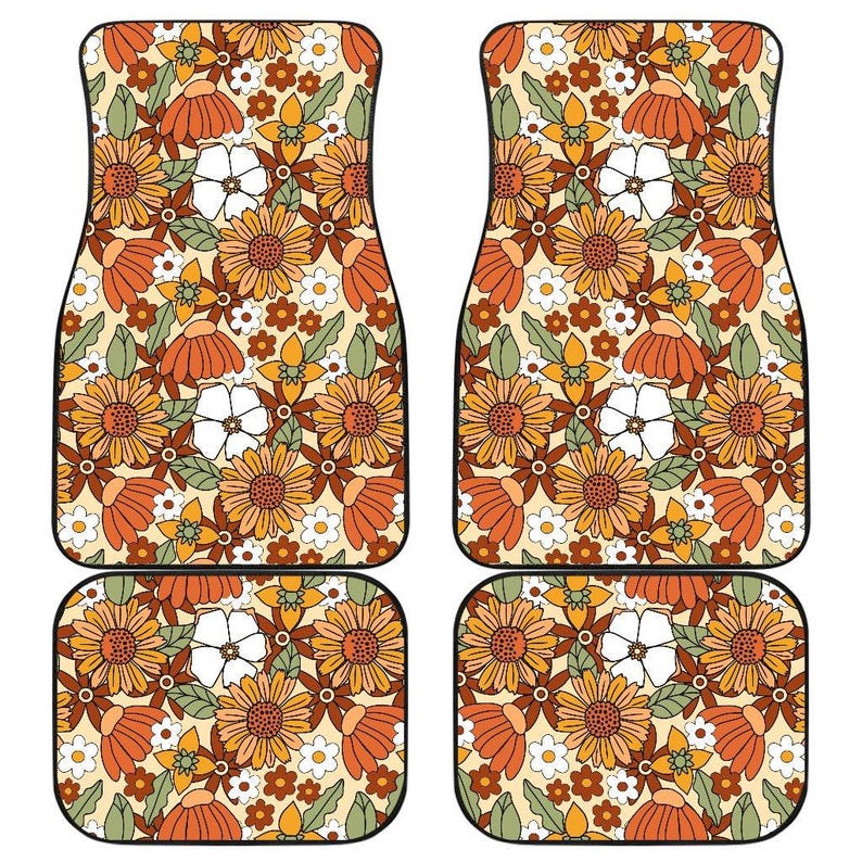 Dywaniki samochodowe Flower Power, Dywaniki samochodowe Hippie, Akcesoria samochodowe dla kobiet, Prezenty dla palaczy, Akcesoria samochodowe w stylu retro, Dekoracje do wnętrz samochodowych, Cottagecore zdjęcie 1