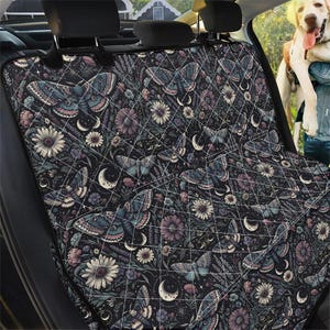 Moth Pet Seat Cover, Dog Travel Seat Protector, Floral Seat Cover For Car, Car Seat Covers, Backseat Dog Hammock, Cottagecore Car Decor