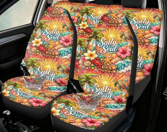 Car seat covers for women, seat covers for car full set, Cute Car Accessories For Women, Car Interior Decor, Car Gift Salty Soul Beach Vibes