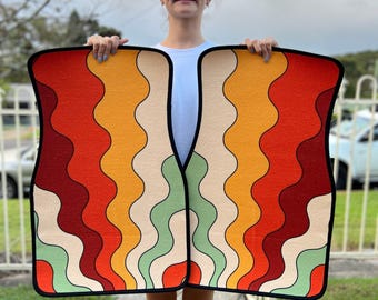 Retro Sun Ray Car Floor Mat, Hippie Car Mat, Car Accessories For Women, Stoner Gifts, Retro Car Accessories, Interior Car Decor, Vintage Car