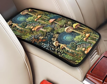 Mushroom Center Console Cover, Whimsical Car Center Console Cover, Interior Car Decor, Auto Center Console Lid Cover, Cute Car Accessories