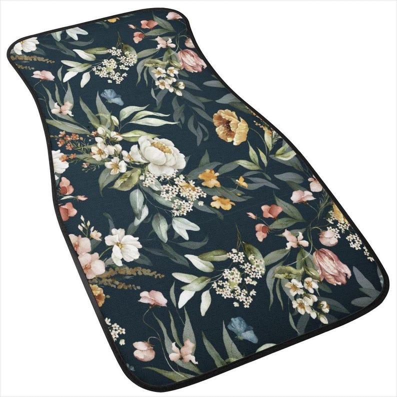 Boho Flowers Car Mats, Car Accessories For Women, Floral Car Floor Mats, Cute Car Accessories, Boho Car Mat, Cute Car Mats, Cottagecore Car image 5