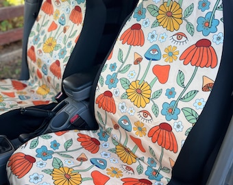 Pilz Autositzbezug, Autositzbezüge für Fahrzeug, Sitzbezüge für Auto für Frauen, Boho-Autositzbezüge, Autositzbezug, Boho-Sitzbezüge