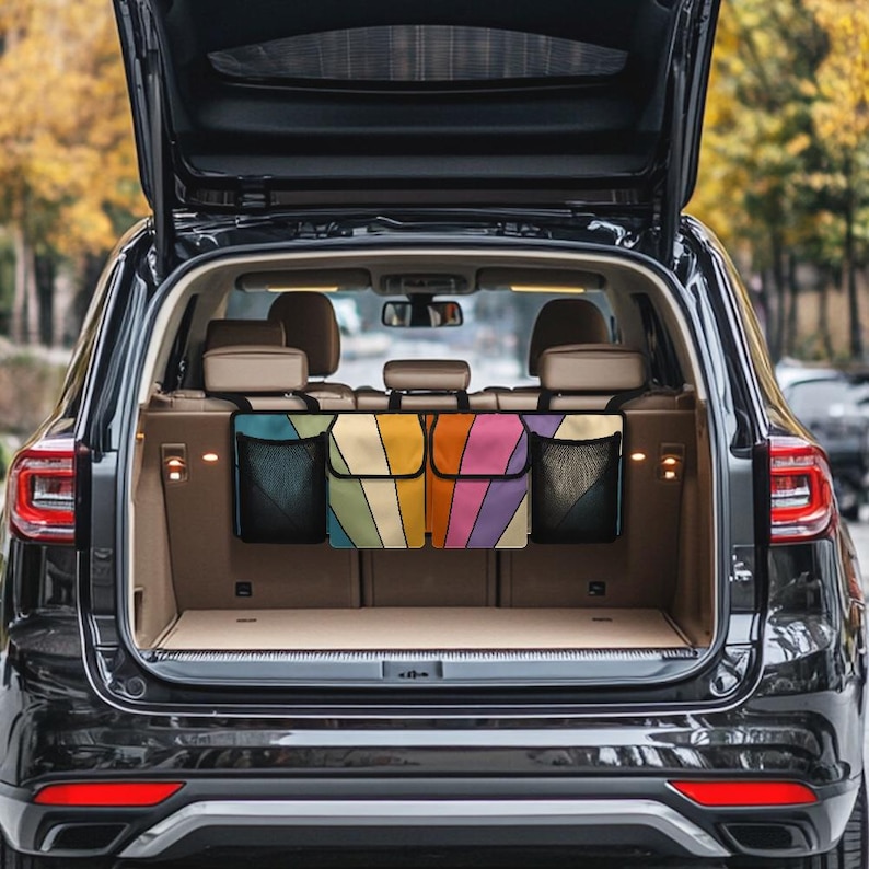 Car Trunk Organizer, Car Trunk Accessories, Trunk Storage, Travel Accessories, Hanging Car Storage Solution, Multi-Compartment Car Organizer image 2