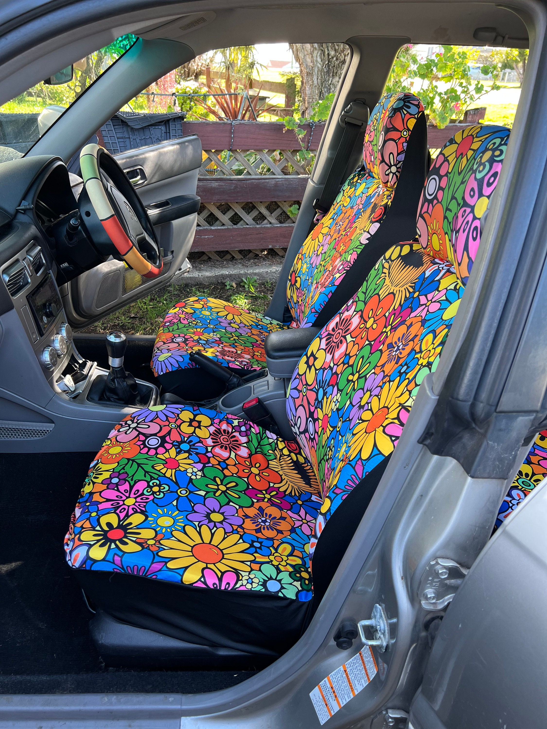 Hippie Colorful Floral Car Seat Covers Set 2 Pcs Auto Interior Car  Accessories Protetors Car Mat Covers Vehicle - Automobiles Seat Covers -  AliExpress