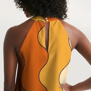 70s Dress, 70s Clothing, Retro Stripes, Large 70s Halter Dress, Sleeveless Dress, Retro Clothing Women, Music Festival, Cool Hippie Dress image 3