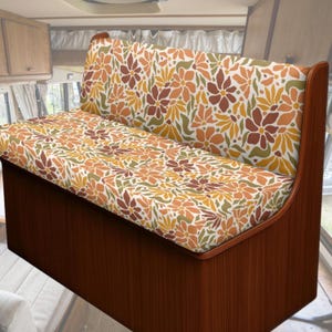 Funda de sofá para autocaravana, accesorios retro para interior de autocaravana, accesorios para interior de autocaravana, funda de sofá con diseño floral, bonita funda de cojín para comedor de autocaravana.