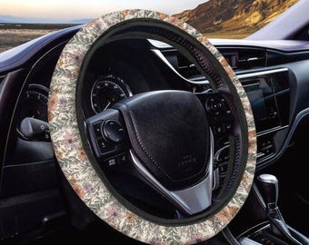 Wildflowers Steering Wheel Cover, Steering Wheel Cover For Women, Car Wheel Cover, Steering Wheel Cover Boho, Floral Wheel Cover For Car