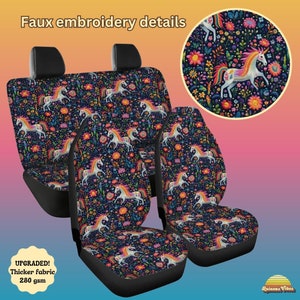 Unicorn Car seat covers for vehicle, seat covers for car full set, Boho car seat covers, Fairy Unicorn Decor, Cute car accessories interior