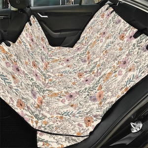 Wildflowers Pet Seat Cover, Dog Travel Seat Protector, Floral Seat Cover For Car, Car Seat Covers Backseat Dog Hammock Cottagecore Car Decor