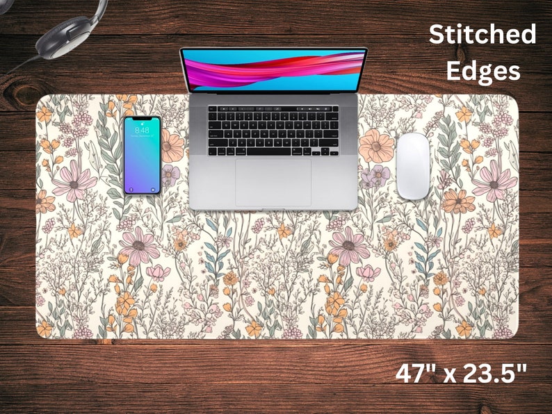 wildflowers desk pad on the desk