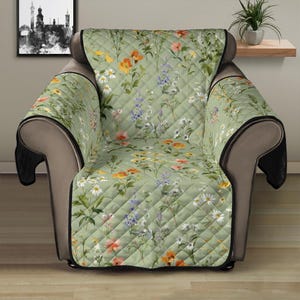 Green cottagecore recliner cover