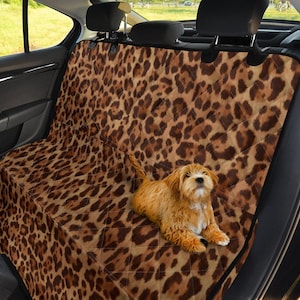 Pokrowiec na siedzenie dla zwierząt Cheetah, nadruk w panterkę, pokrowiec na siedzenie dla psa, hamak dla psa, pokrowiec na tylne siedzenie samochodowe, akcesoria samochodowe Boho, urocze akcesoria samochodowe do wnętrza