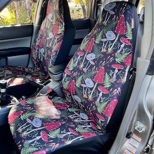 Red Mushroom Car Seat Cover Full Set, Cottagecore Seat Covers for Car for Women, Car Seat Covers for Vehicle, Car Seat Cover Set, Car Gift