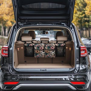Organizador de maletero, accesorios para maletero, almacenamiento en maletero, accesorios de viaje de piel de vaca, solución de almacenamiento para coche, organizador de coche con múltiples compartimentos imagen 4