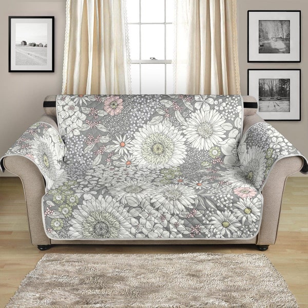 Floral Serenade Quilted Sofa Cover NCU0LDH453