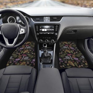 Alfombrillas para coche estilo cottagecore oscuro, alfombrillas para el suelo del coche, accesorios bonitos para el coche, decoración bonita para el coche, accesorios para coche para adolescentes, accesorios para coche con forma de seta imagen 3