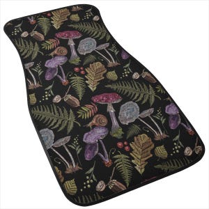Alfombrillas para coche estilo cottagecore oscuro, alfombrillas para el suelo del coche, accesorios bonitos para el coche, decoración bonita para el coche, accesorios para coche para adolescentes, accesorios para coche con forma de seta imagen 1