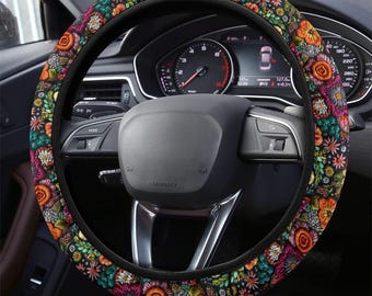 Floral Steering Wheel Cover, Steering Wheel Cover For Women, Car Wheel Cover, Steering Wheel Cover Boho, Wheel Cover For Car, Car Decor