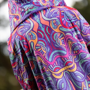 Festival Cloak, Hooded Cloak, Cloak With Hood, Cloak, Rave Outfit, Rave Clothing Women, Men's Cloak, Psychedelic Clothing, Wizard Cloak