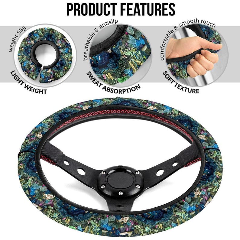 Enchanted Forest Steering Wheel Cover, Steering Wheel Cover For Women, Car Wheel Cover, Steering Wheel Cover Boho, Wheel Cover For Car image 7