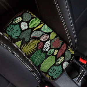 Plant Lover Center Console Cover, Green Car Center Console Cover, Interior Car Decor, Auto Center Console Lid Cover, Cute Car Accessories