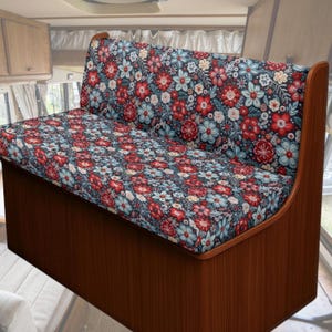 Funda de sofá para autocaravana, accesorios retro para interior de autocaravana, accesorios para interior de autocaravana, funda de sofá con diseño floral, bonita funda de cojín para comedor de autocaravana.