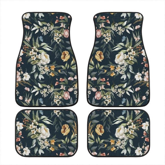 Boho Flowers Car Mats, Car Accessories For Women, Floral Car Floor Mats, Cute Car Accessories, Boho Car Mat, Cute Car Mats, Cottagecore Car