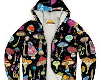 Mushroom Hoodie, Magic Mushroom Zip Hoodie, Zip Up Hoodie Women, Hoodie Men, Rave Gifts Men, Festival Outfit, Mushroom Rave Outfit, Stoner