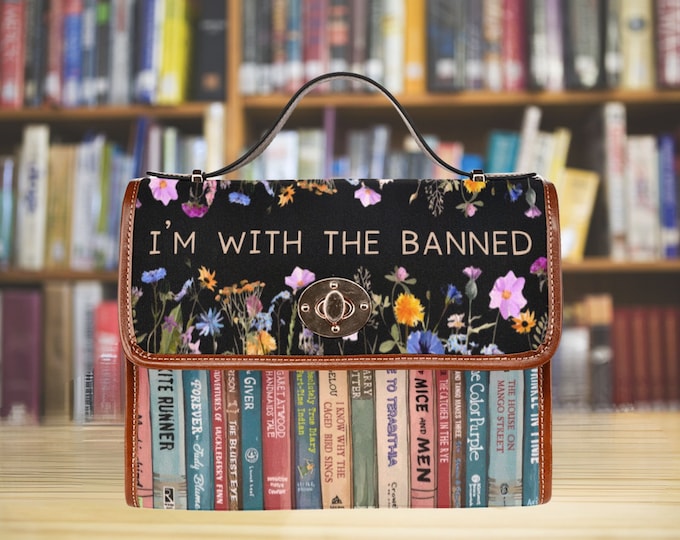 Banned Books Purse, I'm with the banned Book Bag, Bookcore Satchel Bag, Freedom to read, Read Banned Books, Library Bag, Book Lover Gift