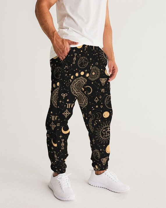 Celestial Print Joggers Men Mens Track 