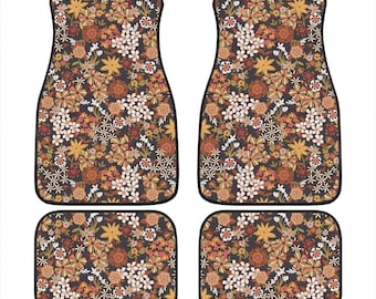 Boho Flowers Car Mats, Car Accessories For Women, Floral Car Floor Mats, Cute Car Accessories, Boho Car Mat, Cute Car Mats, Cottagecore Car