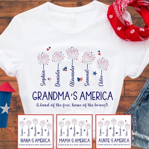 4th of July Grandma Tshirt, Custom 4th of July Shirt, 4th of July Mama Shirt, Patriotic Shirt, Independence Day Shirt, July 4th Shirt Women
