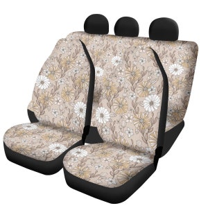 Cottagecore Car Seat Covers Full Set, Car Seat Covers For Vehicle, Seat Covers For Car, Car Accessories For Women, Boho Car Accessories,