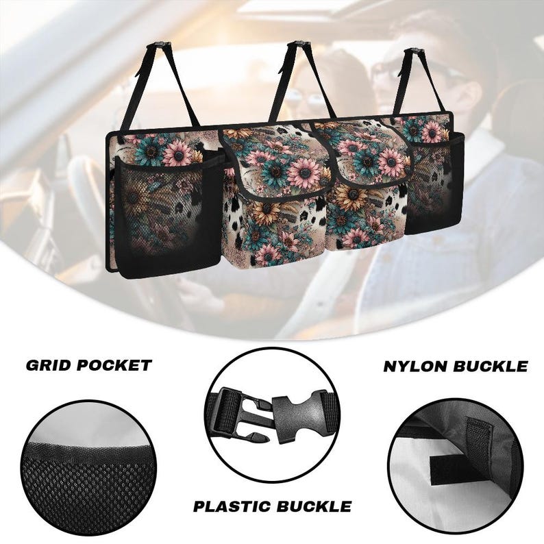 Cow Fur Car Trunk Organizer, Car Trunk Accessories, Trunk Storage, Travel Accessories, Car Storage Solution, Multi-Compartment Car Organizer