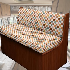 Funda de sofá para RV, accesorios retro para interiores de vehículos recreativos, regalos para vehículos recreativos, accesorios para interiores de vehículos recreativos, funda de sofá estilo boho, funda de cojín para comedor de vehículos recreativos