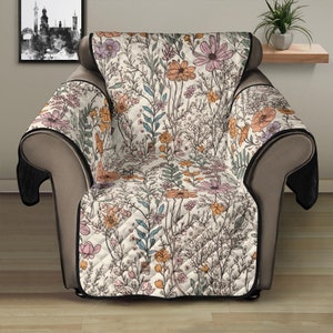 Cottagecore Decor, Meadow Flowers Couch Cover, Couch Cover for 3 Seat ...