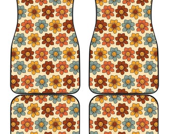 Flower Power Car Floor Mats, Hippie Car Mat, Car Accessories For Women, Stoner Gifts, Retro Car Accessories, Interior Car Decor, Cottagecore