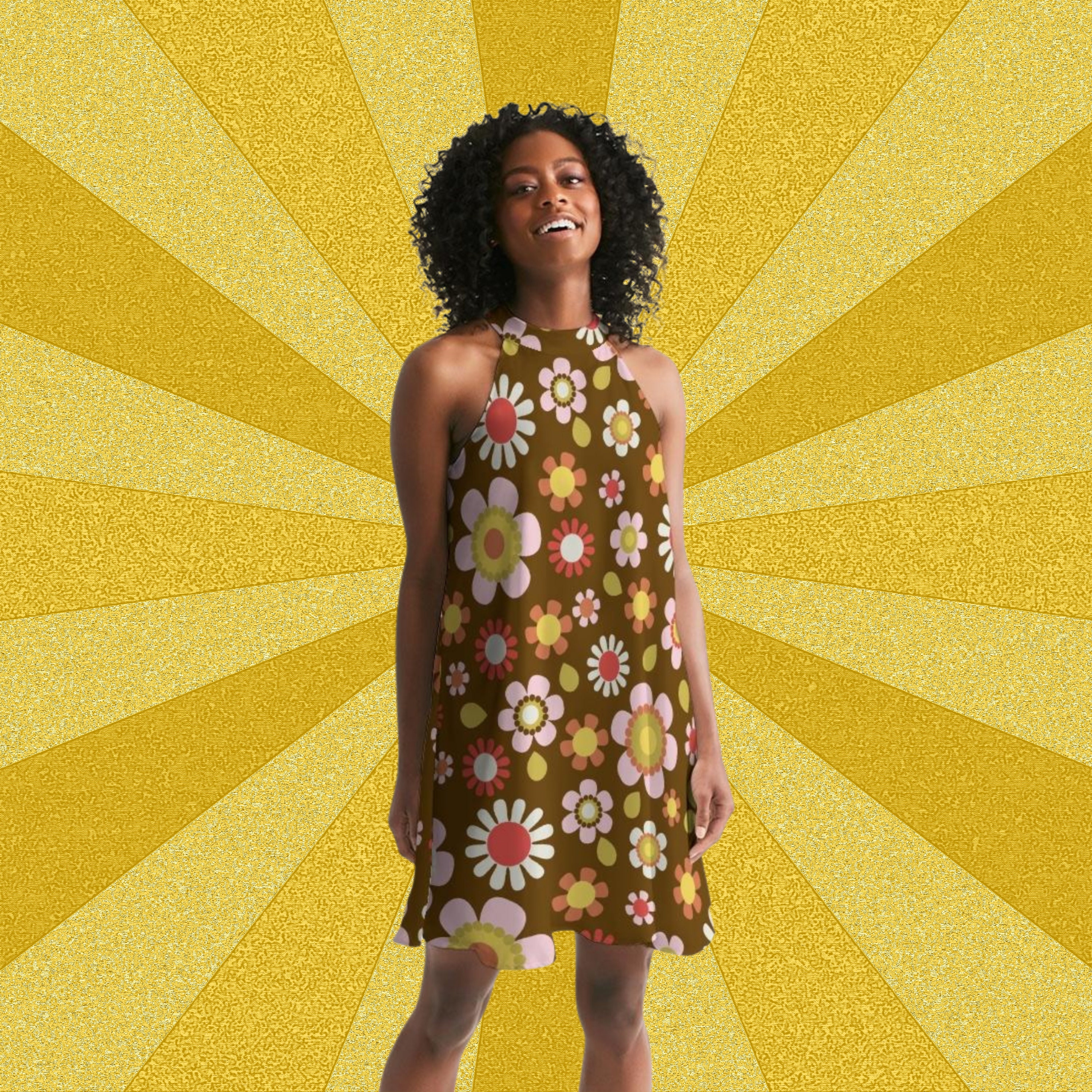 70s Dress 70s Clothing Large 70s Halter Dress Sleeveless - Etsy UK