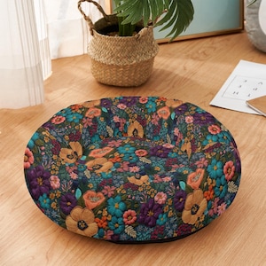 Cat Bed, Colorful Dog Bed, Cute Cat Bed, Calming Cat Bed, Floral Pet Accessories, Floral Small Dog Bed, Washable Pet Bedding, Donut Dog Bed