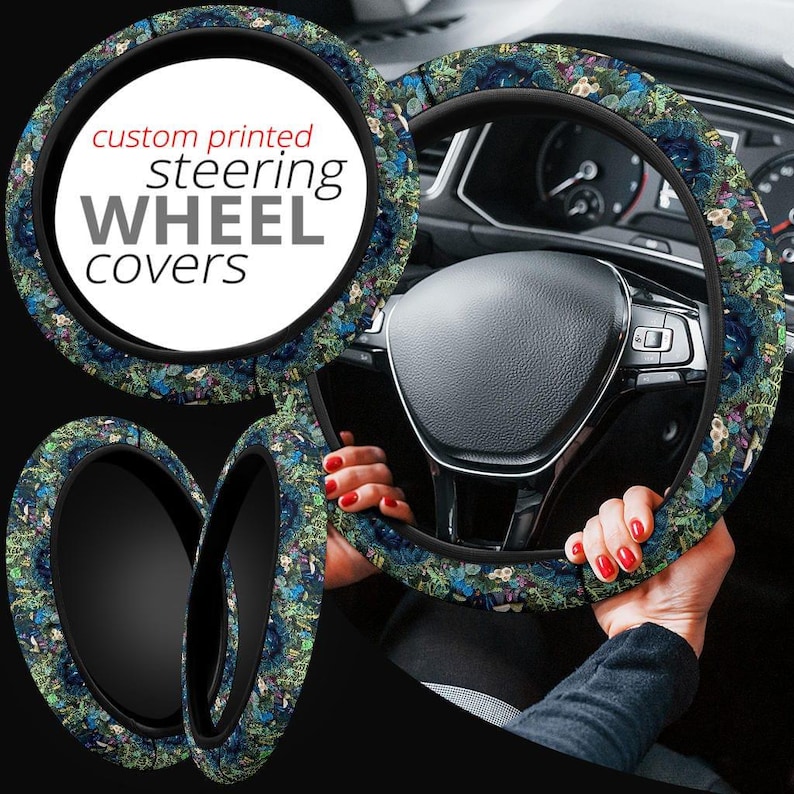 Enchanted Forest Steering Wheel Cover, Steering Wheel Cover For Women, Car Wheel Cover, Steering Wheel Cover Boho, Wheel Cover For Car image 4