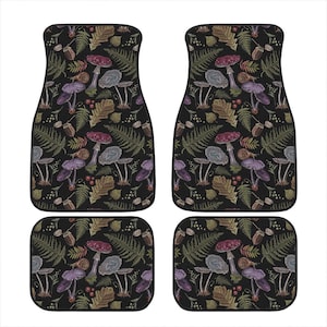 Alfombrillas para coche estilo cottagecore oscuro, alfombrillas para el suelo del coche, accesorios bonitos para el coche, decoración bonita para el coche, accesorios para coche para adolescentes, accesorios para coche con forma de seta imagen 4