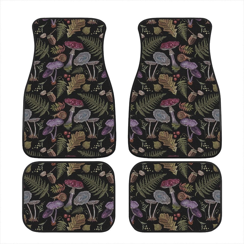 Alfombrillas para coche estilo cottagecore oscuro, alfombrillas para el suelo del coche, accesorios bonitos para el coche, decoración bonita para el coche, accesorios para coche para adolescentes, accesorios para coche con forma de seta imagen 4
