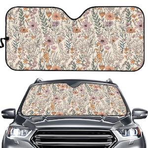 Wildflowers Car Sun Shade Windshield Sun Shade Sun Shade Panel Sun Shade For Car Car Sun Shade Cute Car Sun Visor Cover Boho Car Accessories